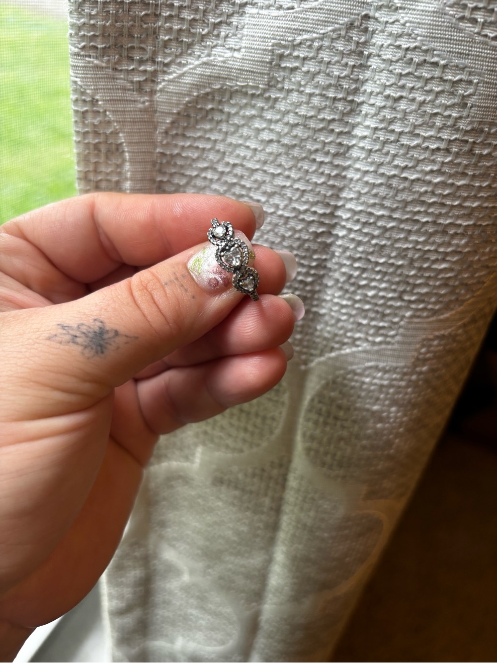 Pandora 3 heart size 8 ring - Picture 2 of 4